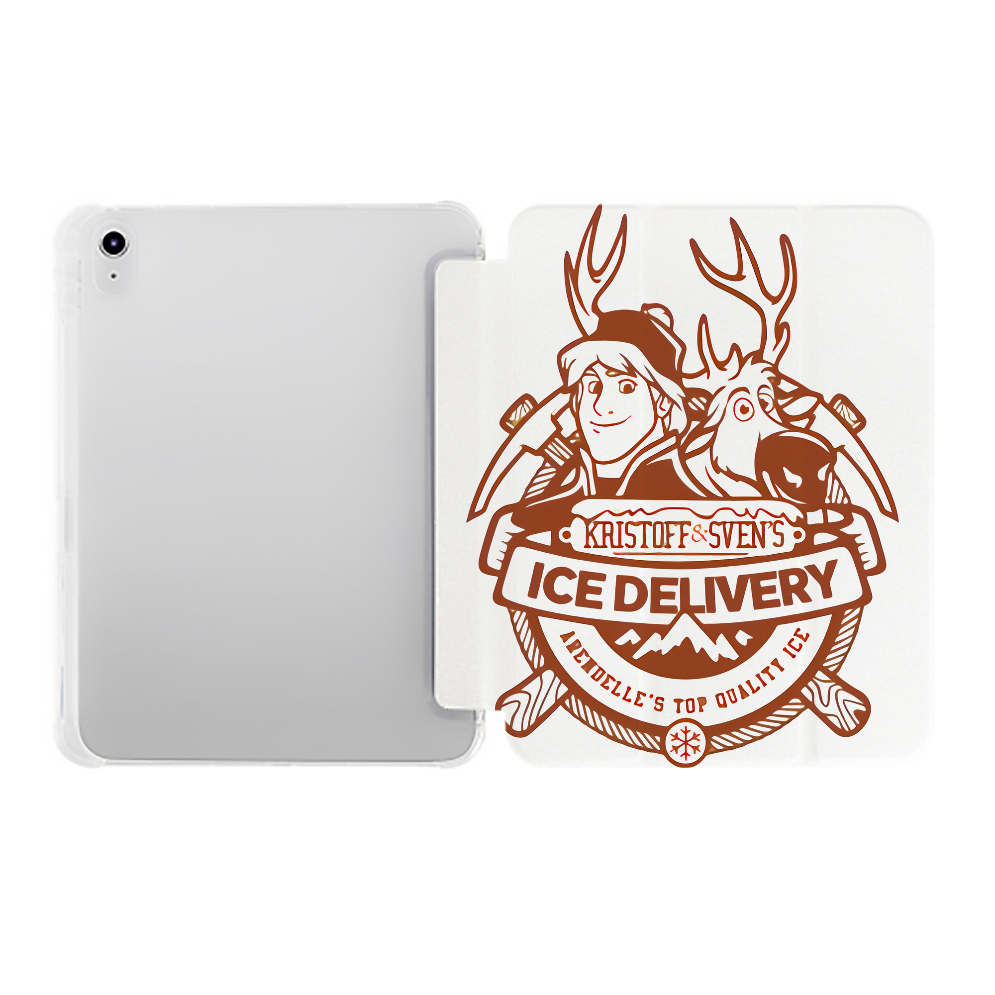 （画像用） アナと雪の女王 アンナ エルサ Frozen Anna Elsa IPad ケース ペン収納付き 三つ折りスタンド PUレザー×シリコン 対応機種9.5/10.5/10.9インチ